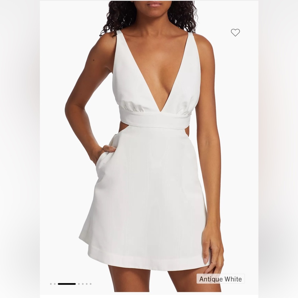 LoveShackFancy Till Cut-Out Taffeta Mini Dress (size 0, white)